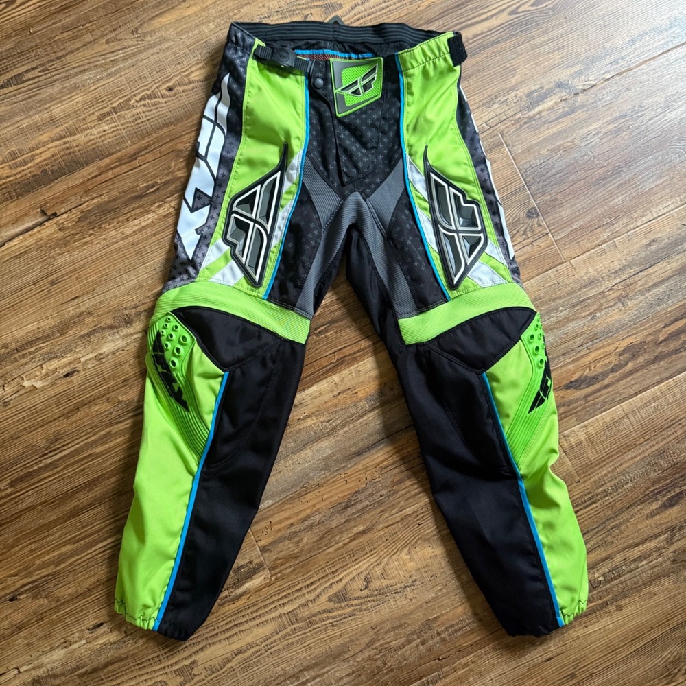 Fly Racing F-16 Motocross Pants Mens 30 Green Black MX Dirt Bike Gear BMX